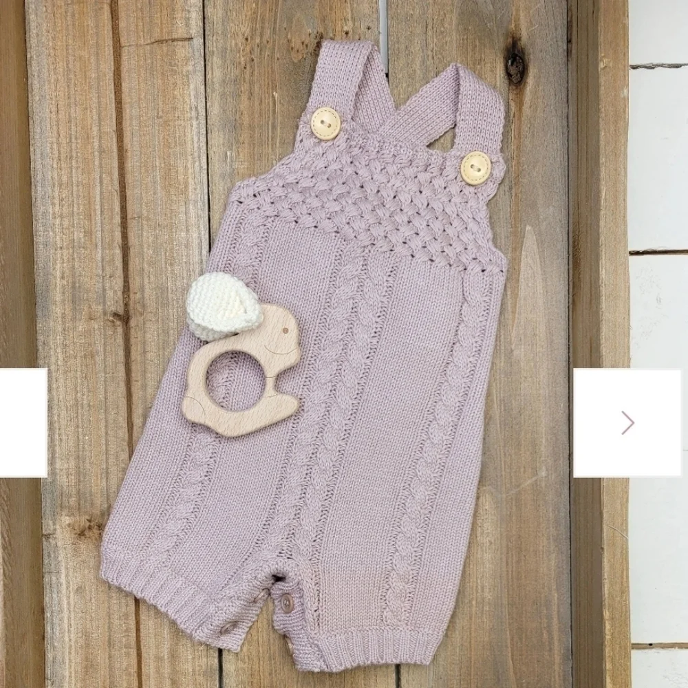 Auro Mesa Crochet Mauve Romper Size 12 Months